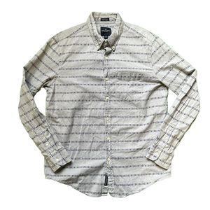American Eagle Long Sleeve Button Up Shirt Men's Large Gray Aztec Seriously Soft